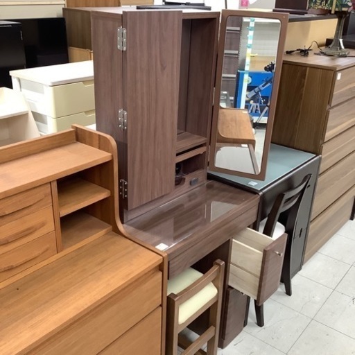 ドレッサー ニトリ ダークブラウン DR2 イス付