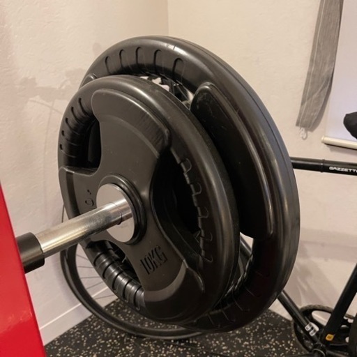 ラバーバーベル プレート、108kg分、20kg x2他、スポーツ フィットネス、オリンピックプレートサイズ、トレーニング