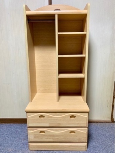 子供部屋家具 収納家具 \nハンガーラック　引き出し付き