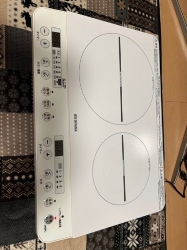 お取引完了)アイリスオーヤマ IH2口コンロ　　IHK-W12S中古