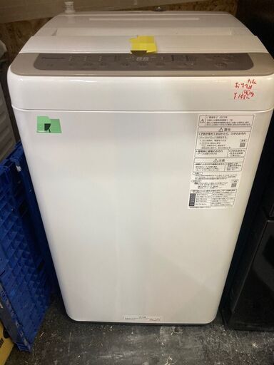 ☆中古￥14,800！【店長おすすめ！】Panasonic　7.0kg洗濯機　家電　2022年製　NA-F70PB15型　幅56㎝ｘ奥行57㎝ｘ高さ96㎝　【BF106】
