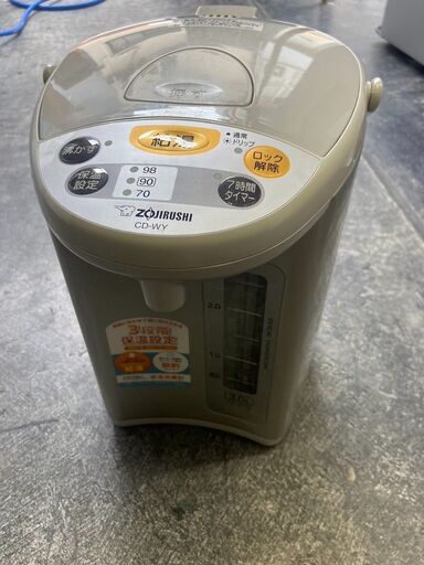 ☆中古￥4,000！ZOUJIRUSHI　マイコン沸騰電気ポット　家電　CD-WY30型　2019年製　【BF107】