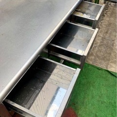 ステンレス  引出し付き  作業台  テーブル  流し台  ３セットの画像