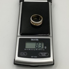 K18pt900 コンビ　ダイヤ　リング　8.3g 約10.5号　0.66ct