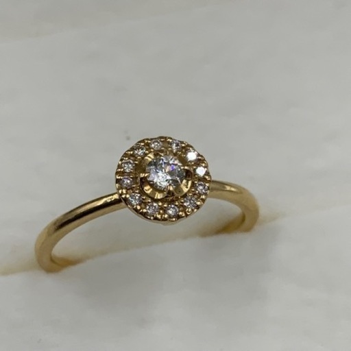 K18 18金　スターダイヤ　リング　2g 約9号　 0.088ct 0.05ct WISH UPON A STAR