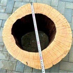 プランター　ヒノキ　檜　丸太　植木鉢の画像