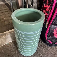 傘立て　No.12446　グリーン　陶器　【リサイクルショップど...
