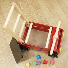 アイムトイ ウォーカー＆ライド 消防車 木のおもちゃ エデュテ I'mTOY 子供乗用 のりもの おもちゃ 玩具 知育玩具 遊具 札幌市 清田区 平岡の画像