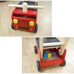 アイムトイ ウォーカー＆ライド 消防車 木のおもちゃ エデュテ I'mTOY 子供乗用 のりもの おもちゃ 玩具 知育玩具 遊具 札幌市 清田区 平岡の画像