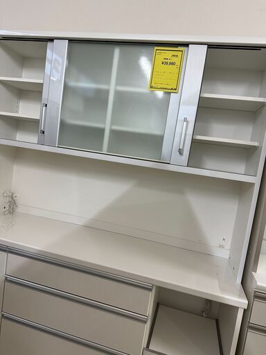 ジモティ来店特価!!　　食器棚　ホワイト　　J-0657