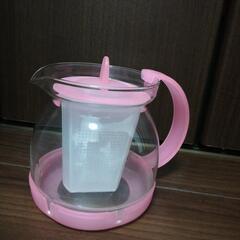 【新品未使用品】ティーポット　ピンク　ガラス制　満水800ml 適正容量750ml　 の画像