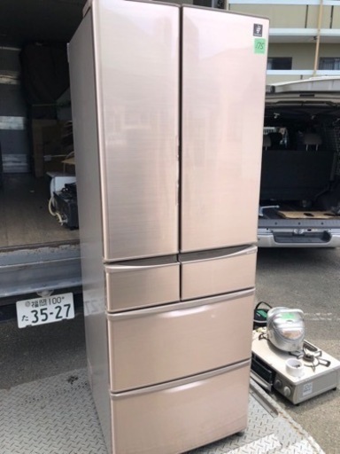NO175 ?北九州市内配送設置無料✨?　　シャープ SHARP プラズマクラスター冷蔵庫 （465L・フレンチドア） 6ドア ブラウ
