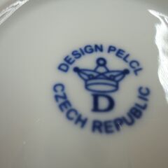 未使用品 ボヘミアコバルト マグカップ ペアセット 直径8cm 高さ10cm 290ml ホワイト×ブルー DESIGN PELCL チェコ製 BOHEMIA 札幌 西岡店の画像