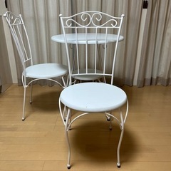 【売約済み】ロートアイアンシリーズ　アンティーク調　ダイニングテーブル　チェア　セットの画像