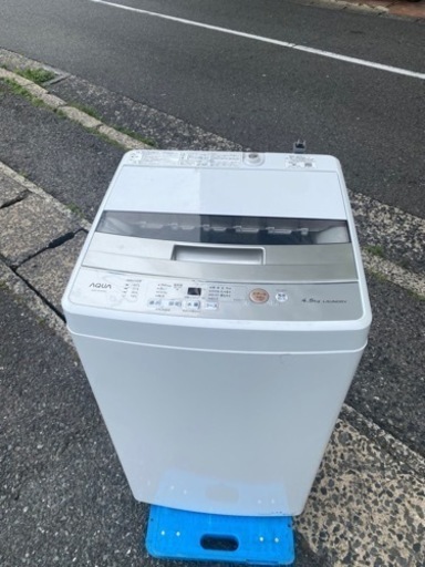 北九州市内配送無料　保証付き AQUA アクア 簡易乾燥機能付き洗濯機 4.5kg ホワイト AQW-S45J（W）