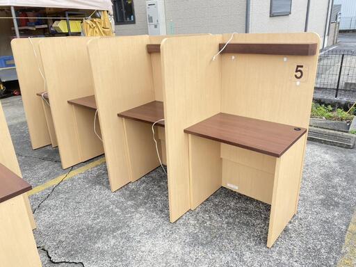 個別ブース デスク 自習机 学習机 学習塾 塾 パーテーション コンセント付き 電気付き有り 組立必要 7個 セット まとめ