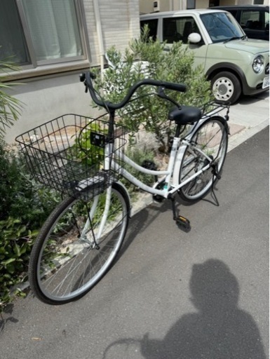 自転車 26インチ 白ホワイト 使用歴1年（取りに来ていただける方に限る）
