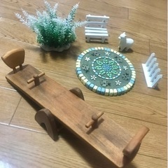 木製シーソー　シルバニアファミリーにもいかがですか家具 インテリア雑貨/小物 置物、オブジェの画像