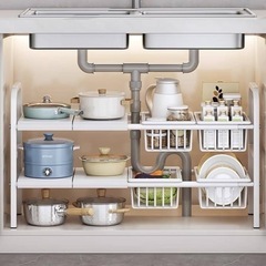 【新品未使用】シンク下収納ラック 洗面台下収納 キッチンラック ...