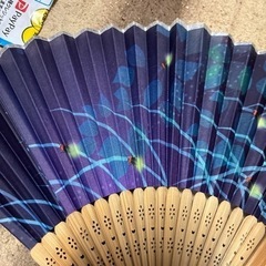 扇子　布貼り　　蛍