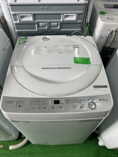 早い者勝ち大セール‼️‼️＋ご来店時、ガン×2お値引き‼️SHARP(シャープ) 2017年製 6.0kg 洗濯機