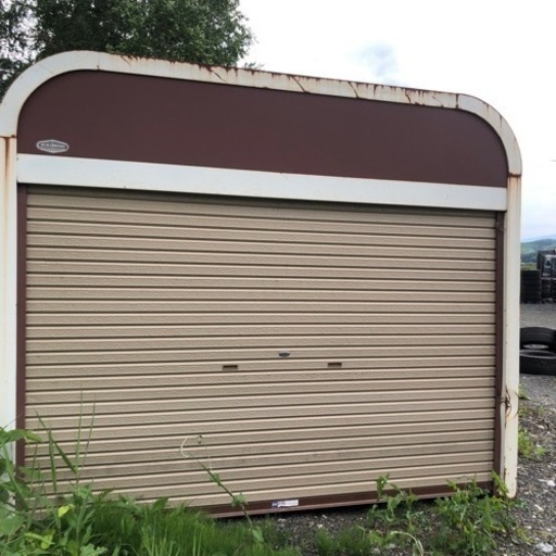 北海道 富良野 中古 車庫 倉庫 資材置場 カスケードガレージ 約 奥行6650 横2915 高さ2450 シャッター開口部高さ 17