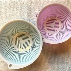 【水切りザル2つセット✨】果物 野菜 キッチン ボウル 米 uxcell 新生活の画像