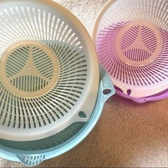 【水切りザル2つセット✨】果物 野菜 キッチン ボウル 米 ux...