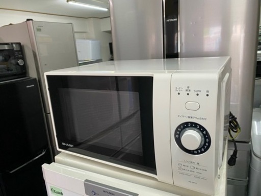 配送可能　保証付き　2019年製シャープ SHARP 単機能レンジ ターンテーブルタイプ 横開き 18L ホワイト系 ヘルツフリー RE-TM18-W