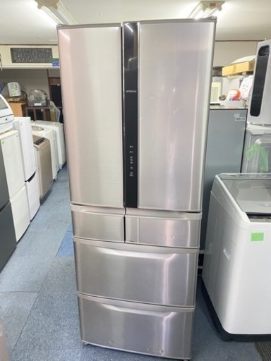 北九州市内配送無料　保証付き 日立 HITACHI 真空チルドFS冷蔵庫 （475L・フレンチドア） 6ドア ハイブライトステンレス R-F480D