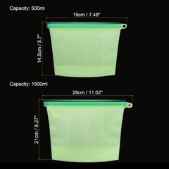 再利用可能✨食品保存袋4枚セット✨ 電子レンジ 冷蔵庫 冷凍庫 食洗機の画像