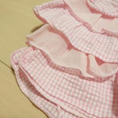 80cm】ミキハウス ベビー服 スカート 女の子 フリル ピンク キュロットの画像