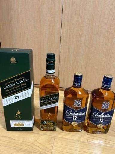 ジョニーウォーカーグリーンラベル。バランタイン12年×２