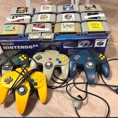 Nintendo64本体+コントローラー５個+コントローラーパッ...