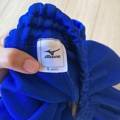 ミズノ ハーフパンツ Mサイズ相当 ブルー　記名刺繍有りの画像