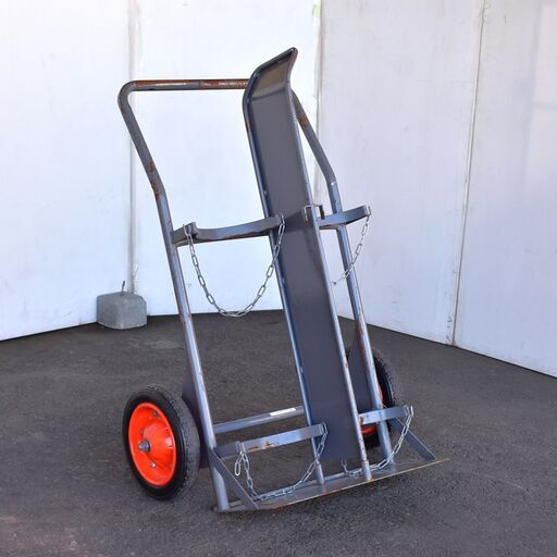 【ヤ取終了7/12】≪yt1413ジ≫ Fuji/フジ ボンベカート 工業用運搬車 FA-H型 酸素/アセチレン 台車/ノーパンクタイヤ 溶接/DIY 現状品 60608-07