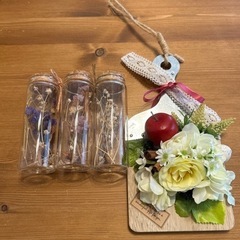 ドライフラワーと壁掛けのセット