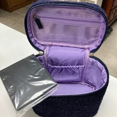 ☆値下げ☆K2406-638 バニティポーチ パープル 折りたたみミラー付 キズあり 中古の画像