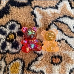 アクリルアイス クマ 熊 テディベア 2体 セット 赤 レッド ...
