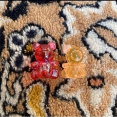 アクリルアイス クマ 熊 テディベア 2体 セット 赤 レッド オレンジの画像