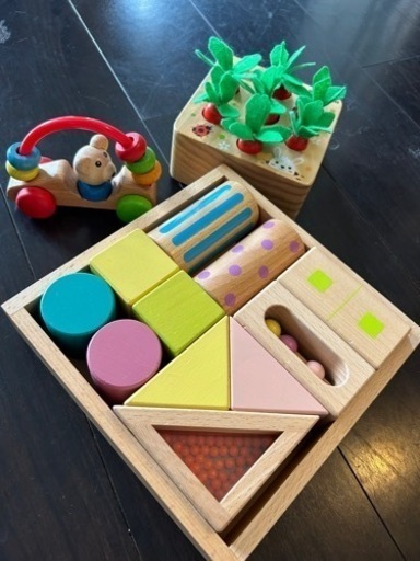 【中古】1〜2歳用　木製　知育おもちゃ　3点セット