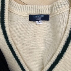 市川東高校セーター　紺色　白色　②枚セット　気分であれこれの画像