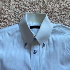 ワイシャツ　ボタンダウン　肩幅43 着丈70センチ　カフスで着用　両袖ボタン無し　服/ファッション シャツ メンズの画像