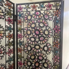 アジアン雑貨　カラフルビーズ パーテーションの画像