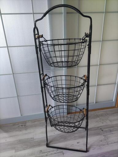 【取りに来られる方限定】中古品 3段ワイヤーバスケットスタンド