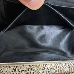 ☆値下げ☆K2406-662 手さげポーチ ビーズ 花柄/ブラック/ピンク/シルバー キズ汚れ有りの画像