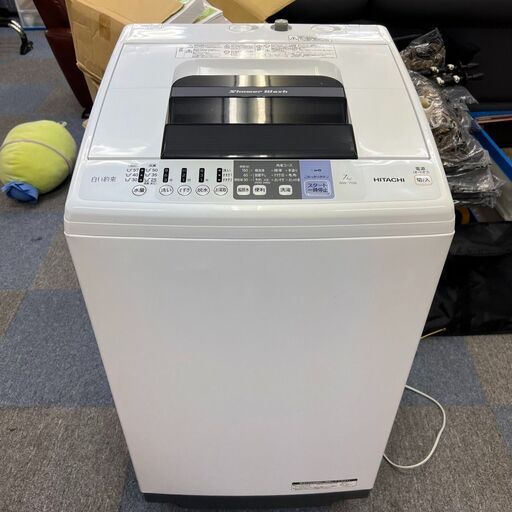 【稼動品】HITACHI 日立 全自動電気洗濯機 108L 白い約束 7kg NW-70B 洗濯機　家庭用家電 ホワイト