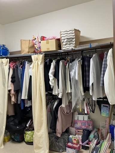 (6/30処分)お部屋にクローゼットが作れるスチールラック