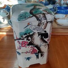 昭和レトロ 骨董 陶器の重箱 鶴 松 食器