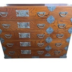 NO.1531 【美品】仙台箪笥 仙臺箪笥 ※鍵無し※ 和箪笥 和家具 古家具  中古 家具 の画像